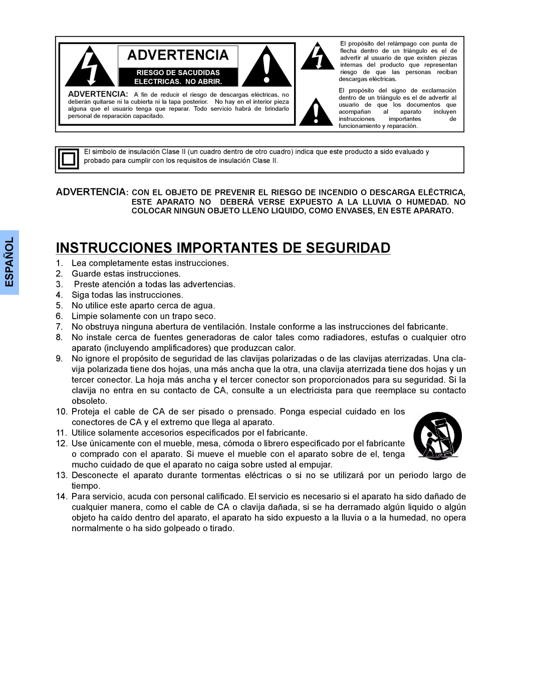 Panasonic CT-32HL44, CT 36HL44 manuel dutilisation Advertencia 