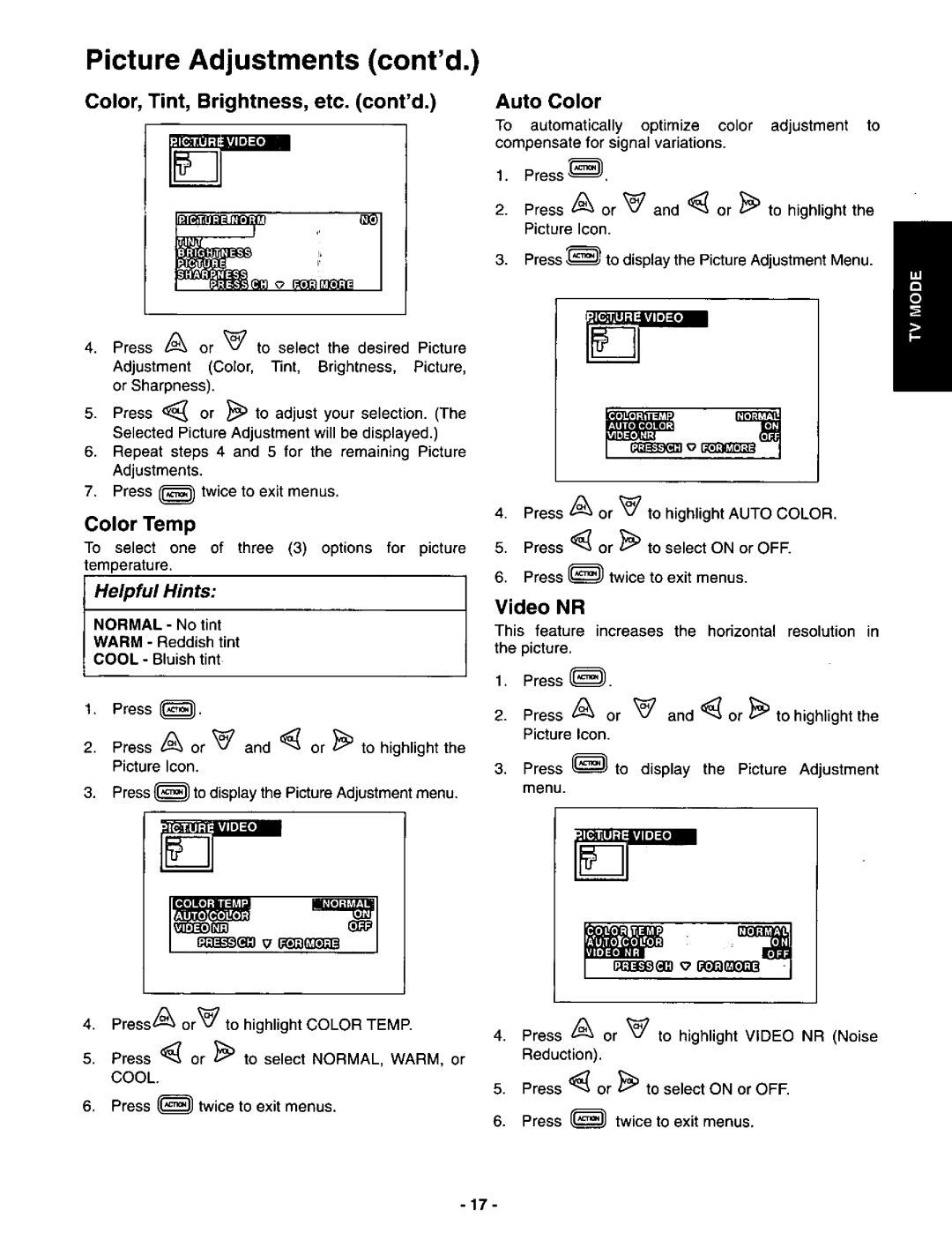 Panasonic CT-3696VY-1 manual 