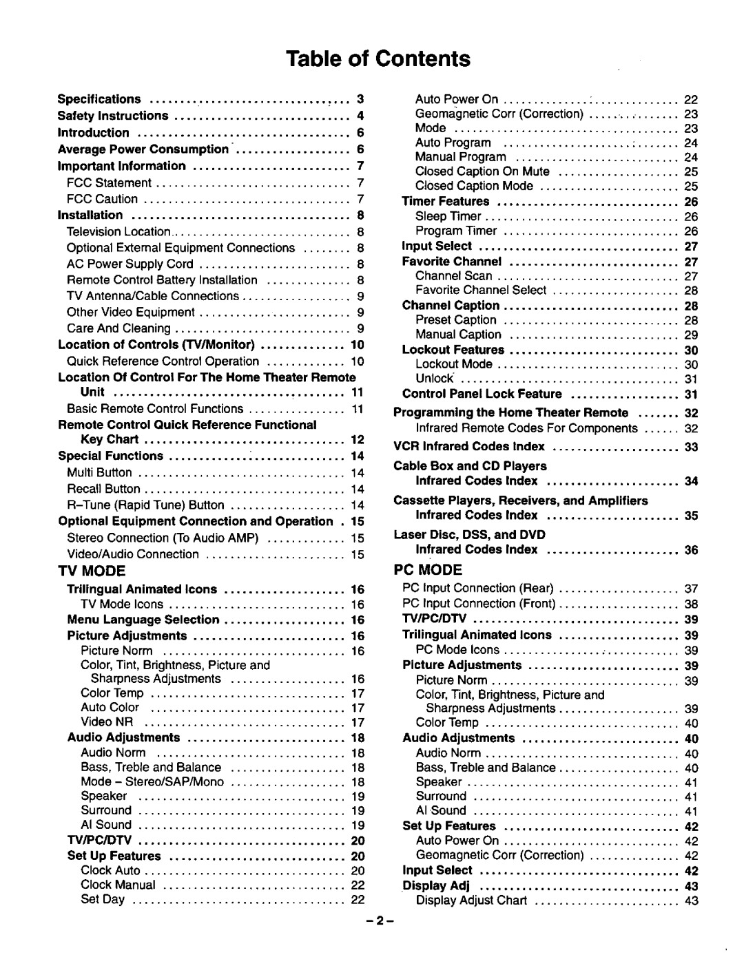 Panasonic CT-3696VY-1 manual 