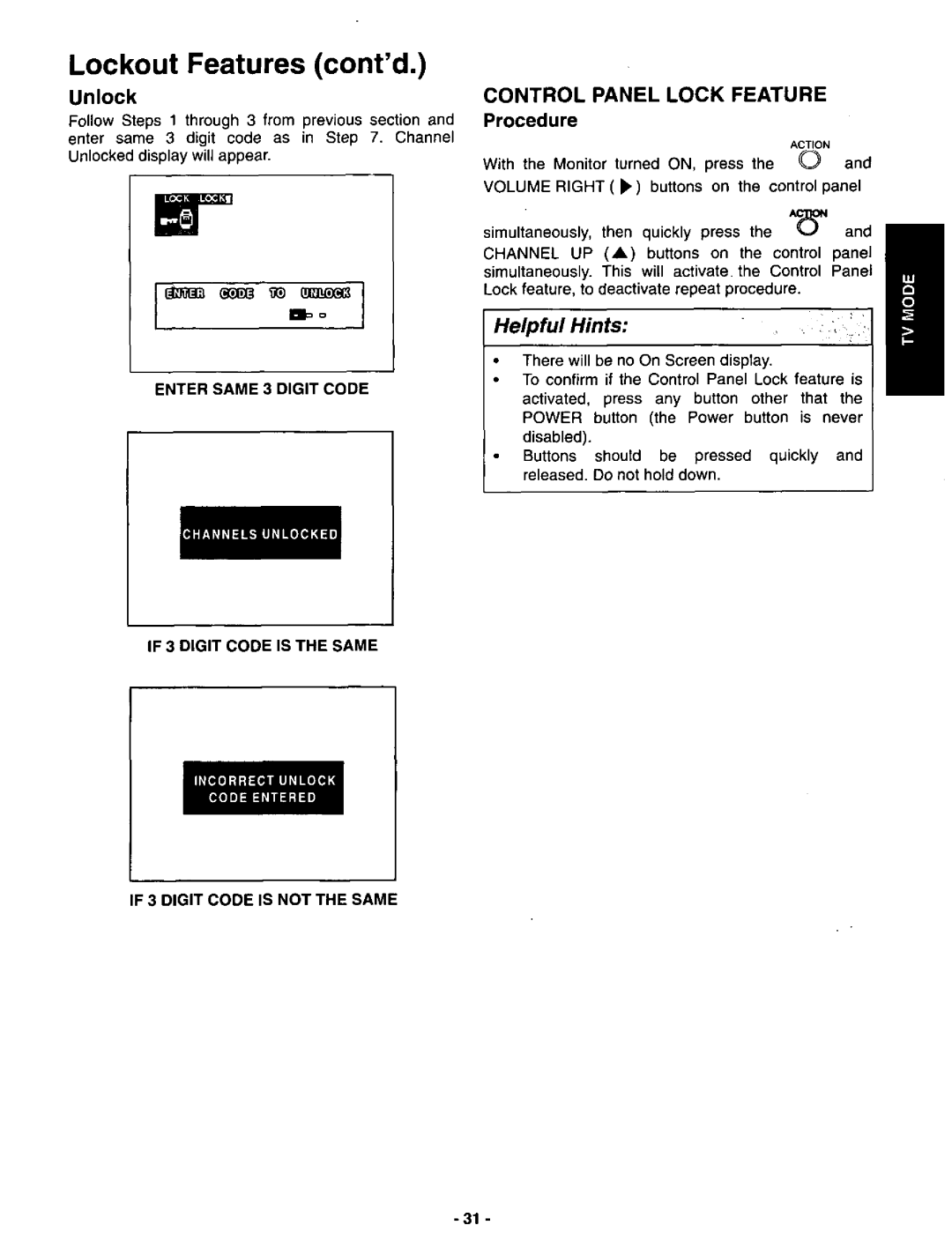 Panasonic CT-3696VY-1 manual 