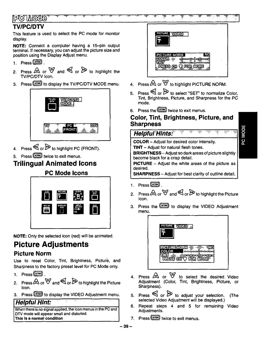 Panasonic CT-3696VY-1 manual 