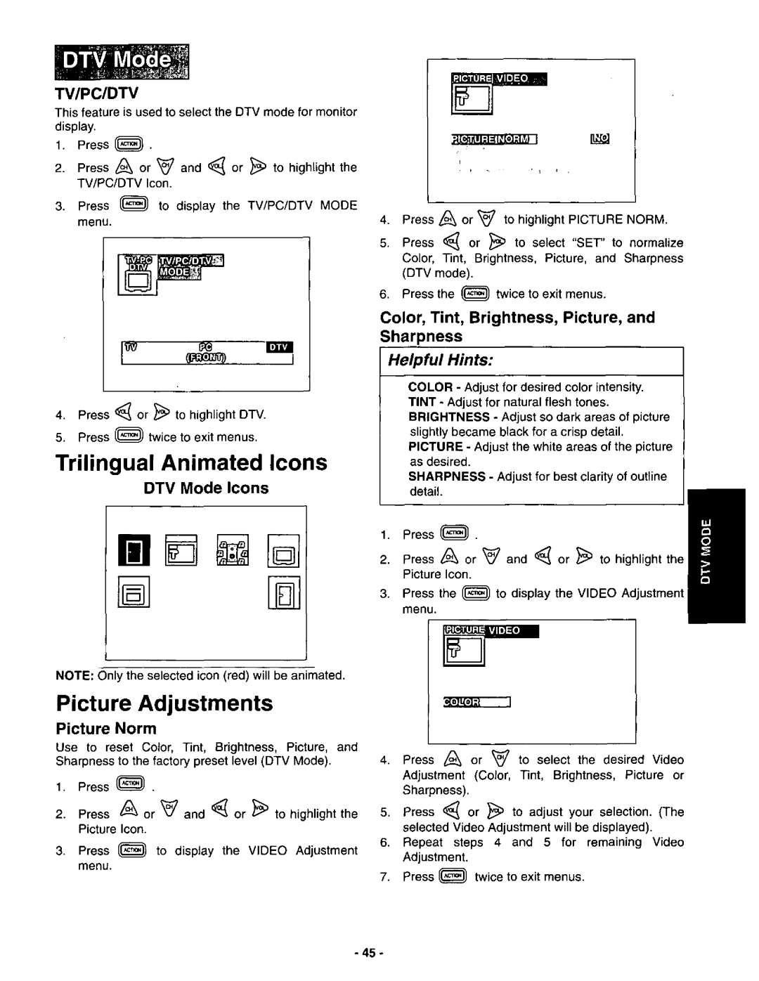 Panasonic CT-3696VY-1 manual 