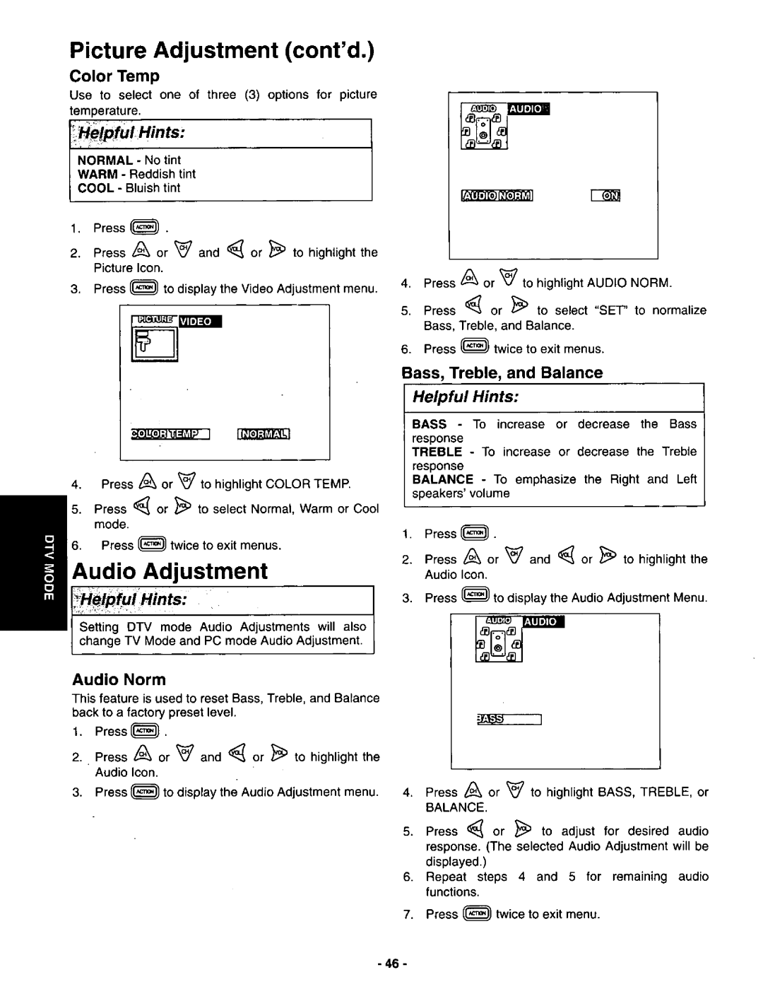 Panasonic CT-3696VY-1 manual 