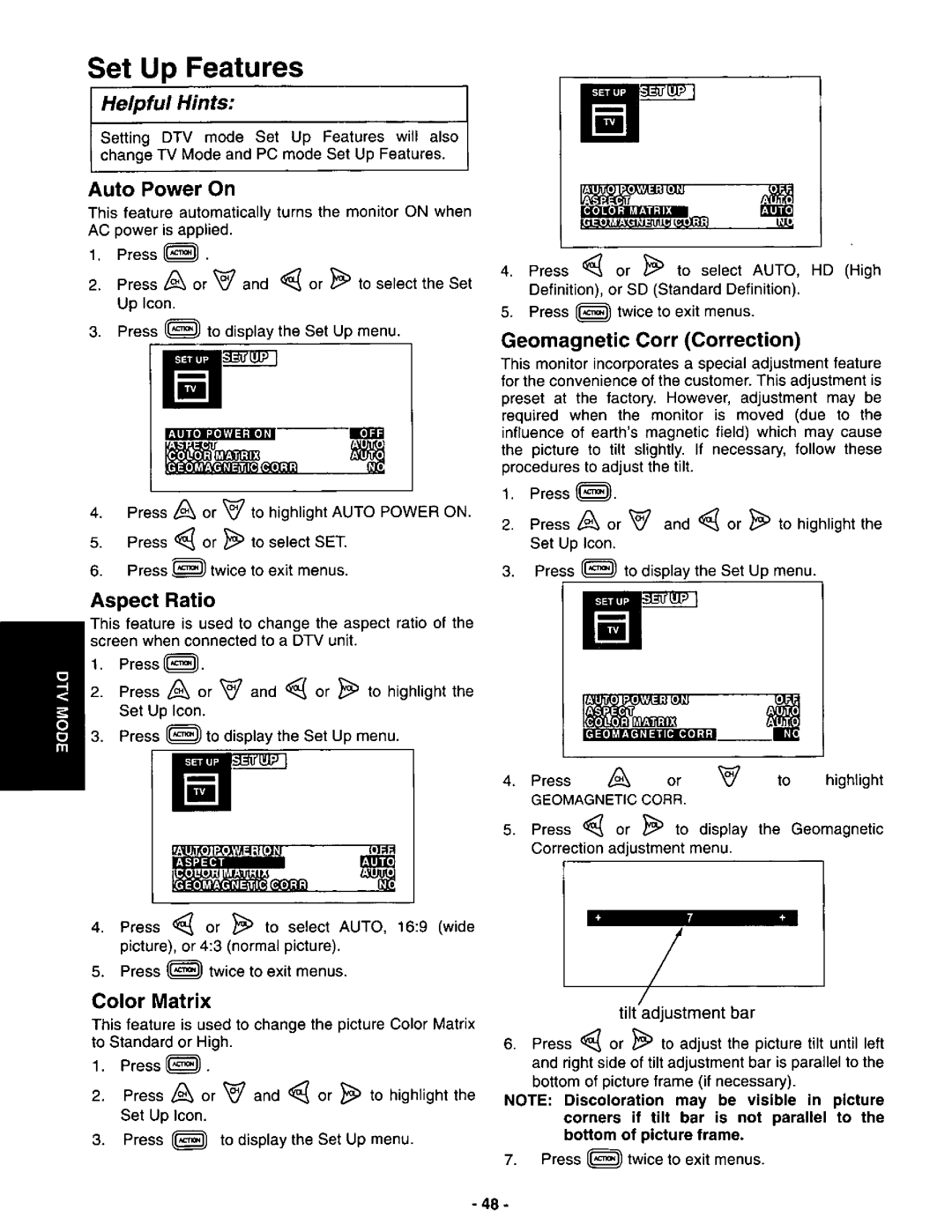 Panasonic CT-3696VY-1 manual 