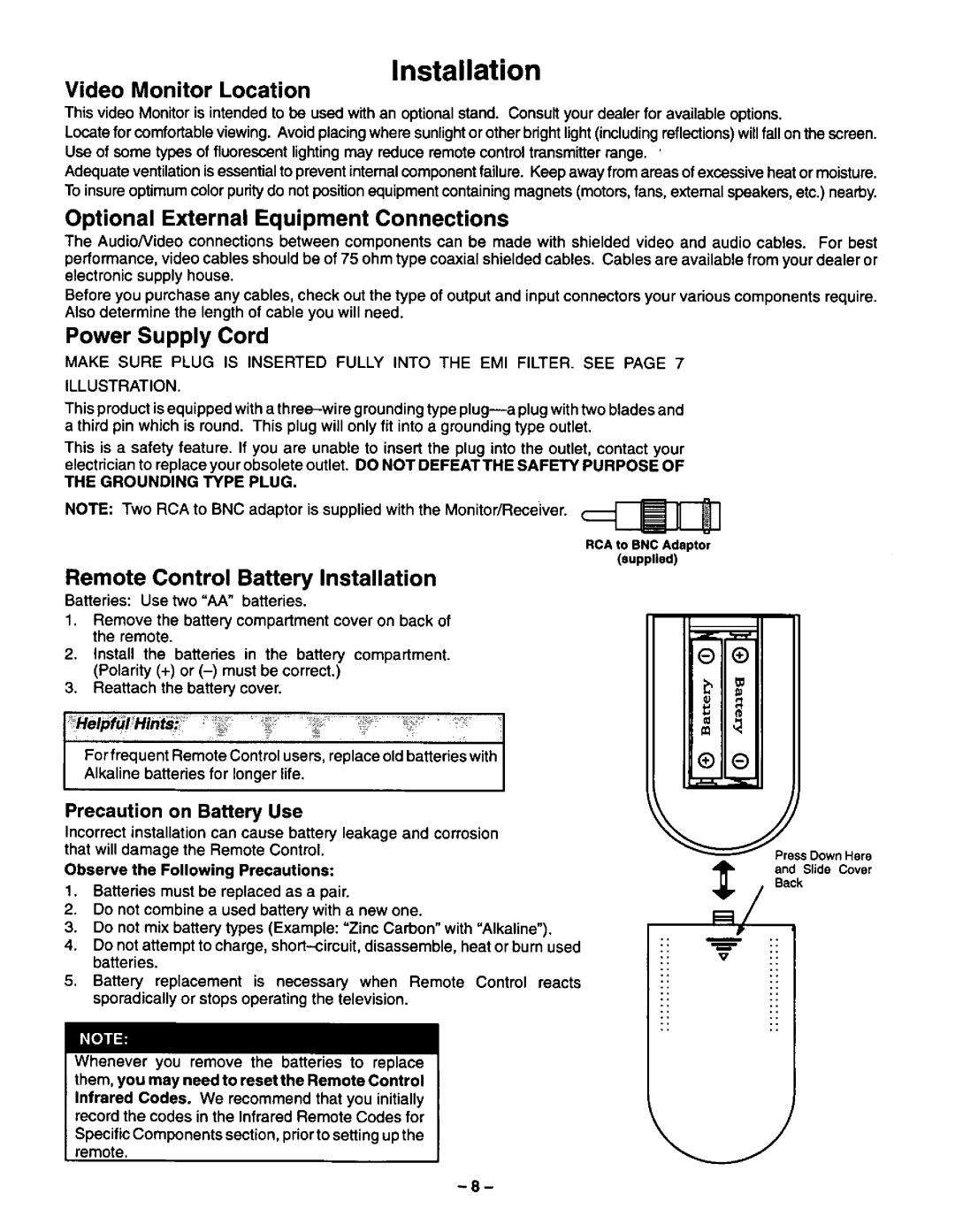 Panasonic CT-3696VY-1 manual 