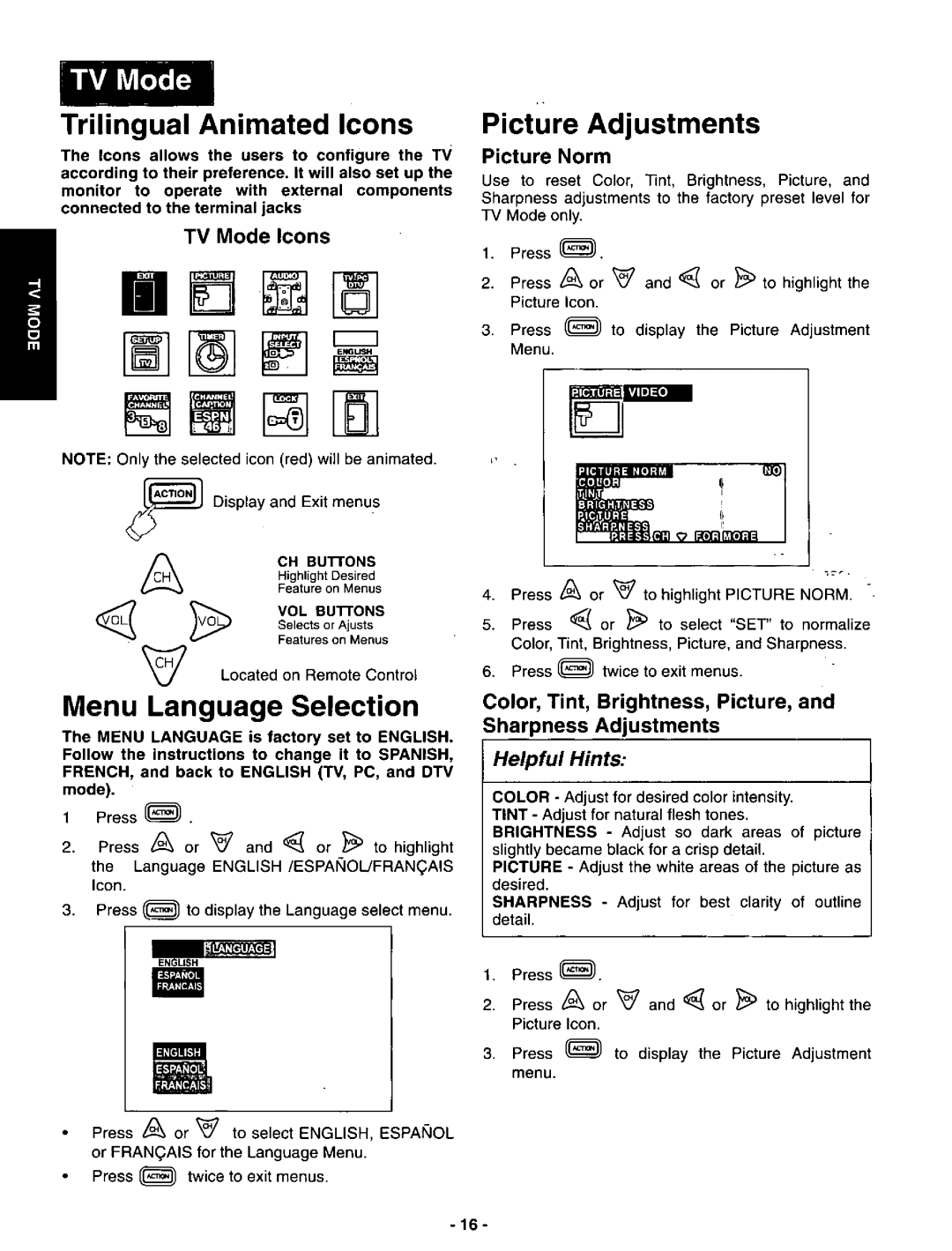 Panasonic CT-36DV60 manual 