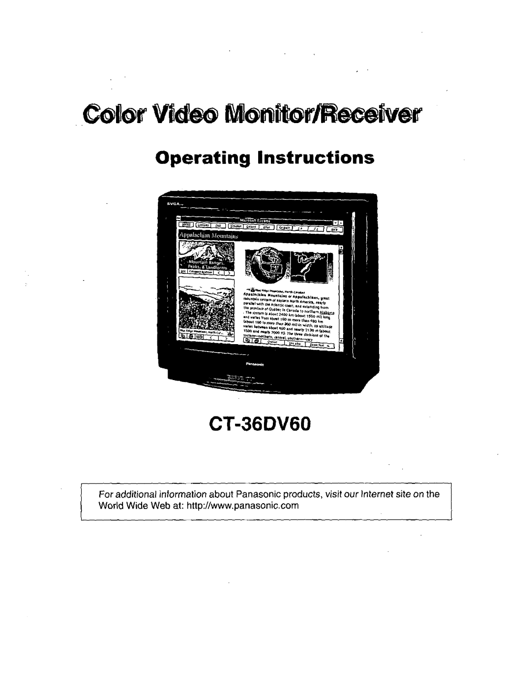 Panasonic CT-36DV60 manual 