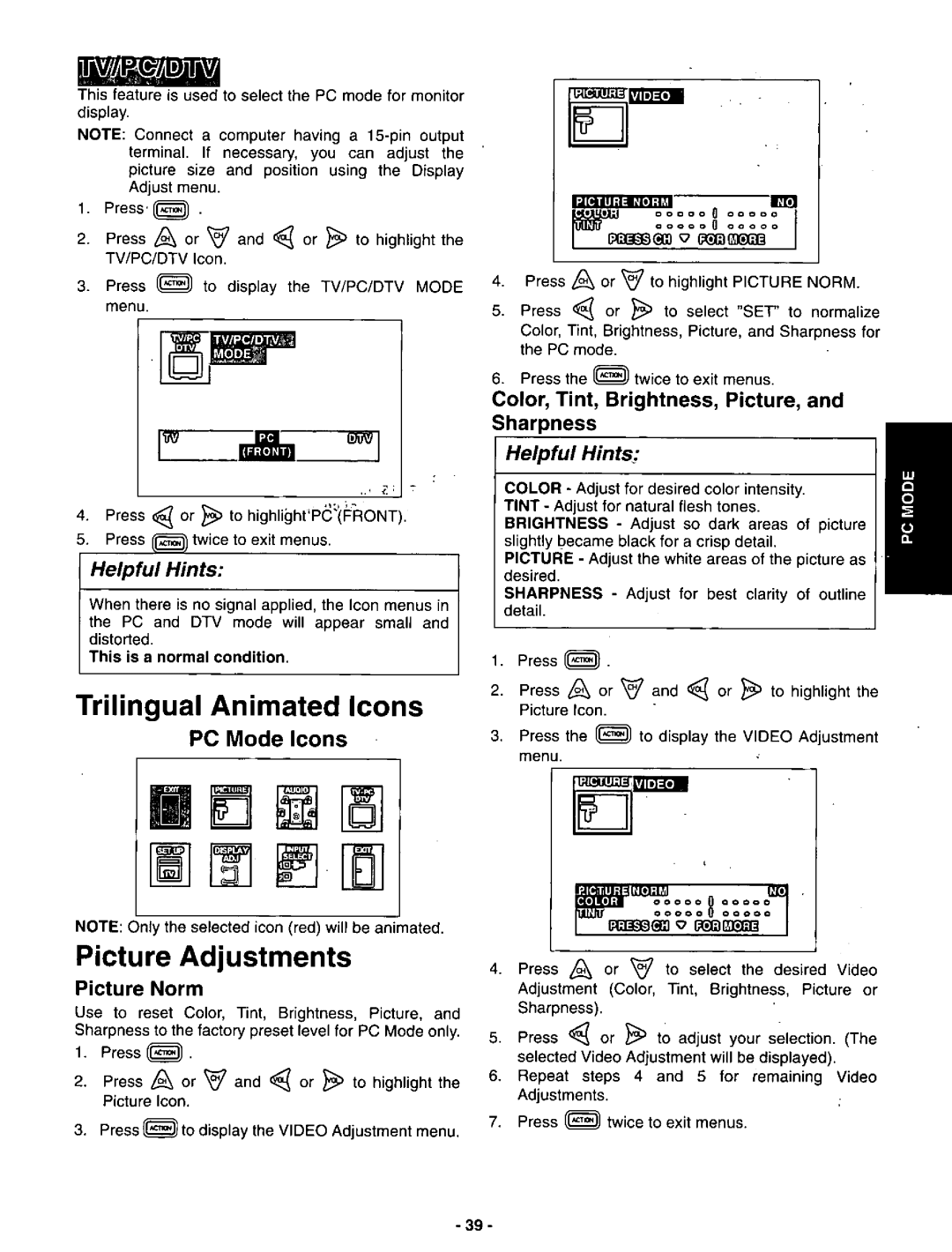 Panasonic CT-36DV60 manual 