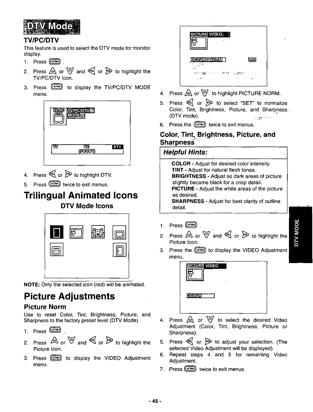 Panasonic CT-36DV60 manual 