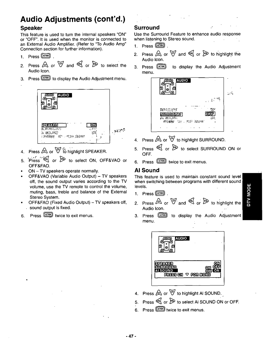 Panasonic CT-36DV60 manual 