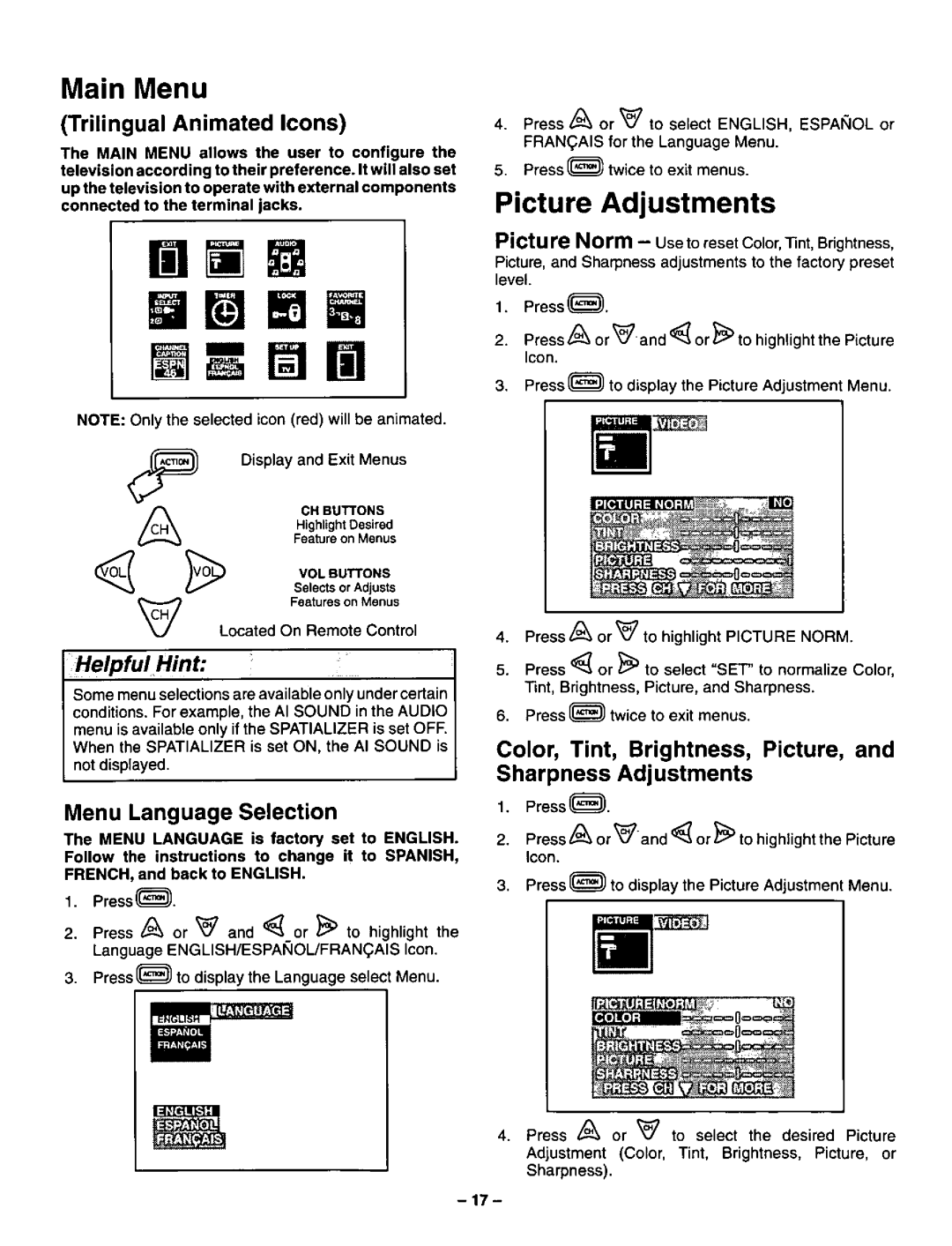 Panasonic CT-36SF24 manual 