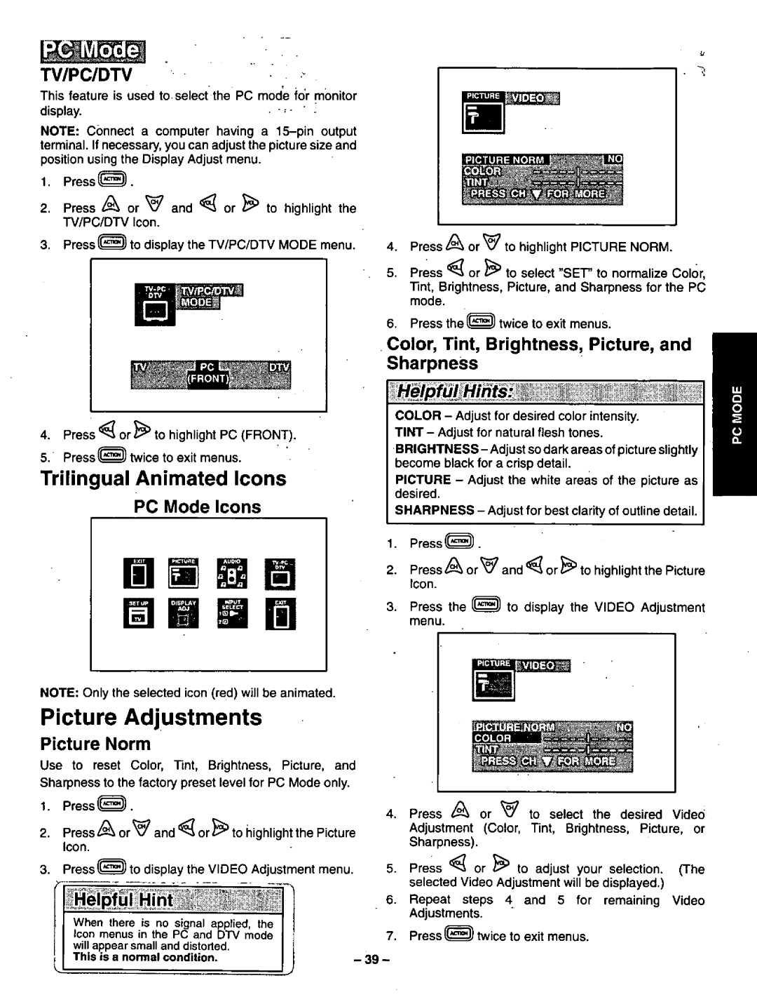 Panasonic CT-36VG50 manual 