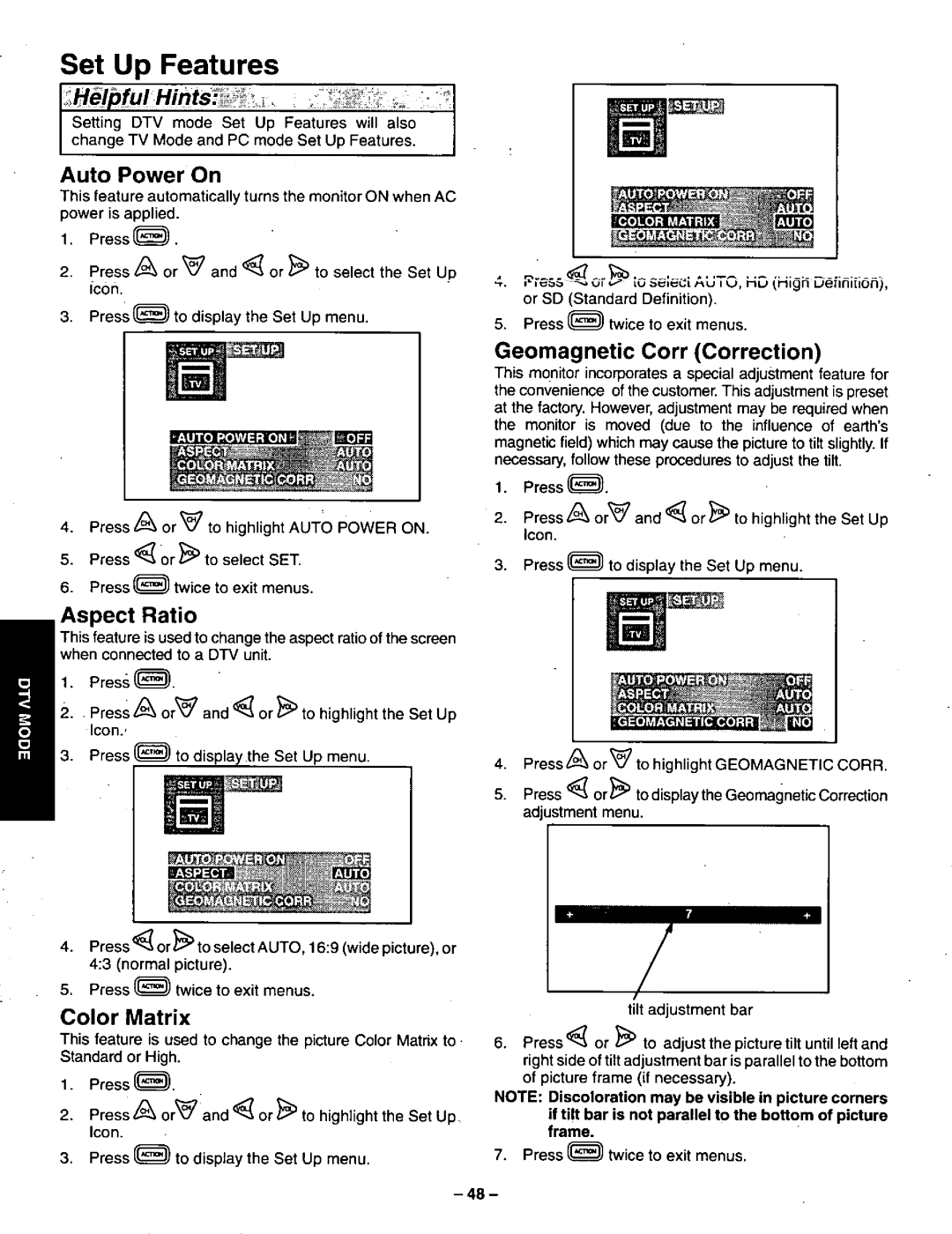 Panasonic CT-36VG50 manual 