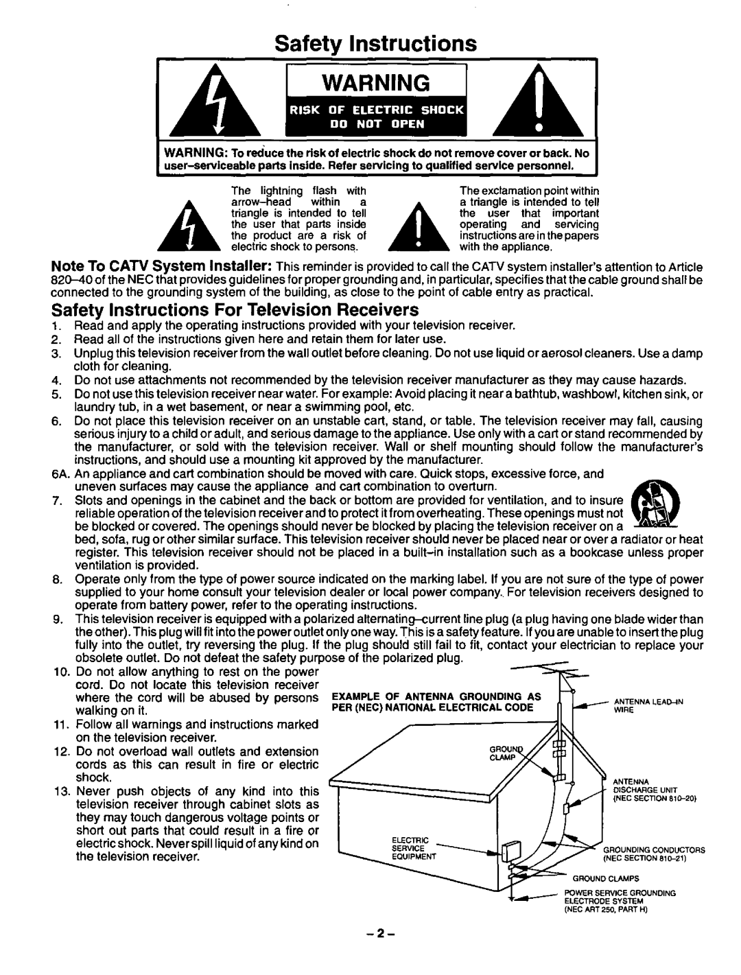 Panasonic CT-36XF54, CT-31XF44 manual 