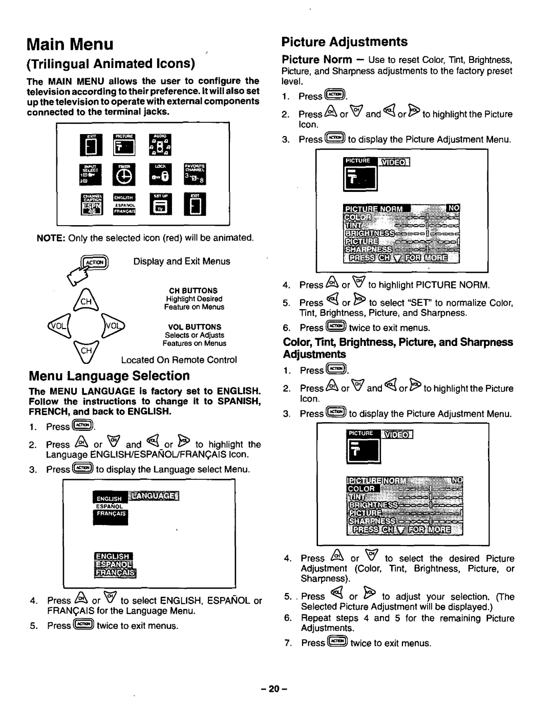 Panasonic CT-36XF54, CT-31XF44 manual 