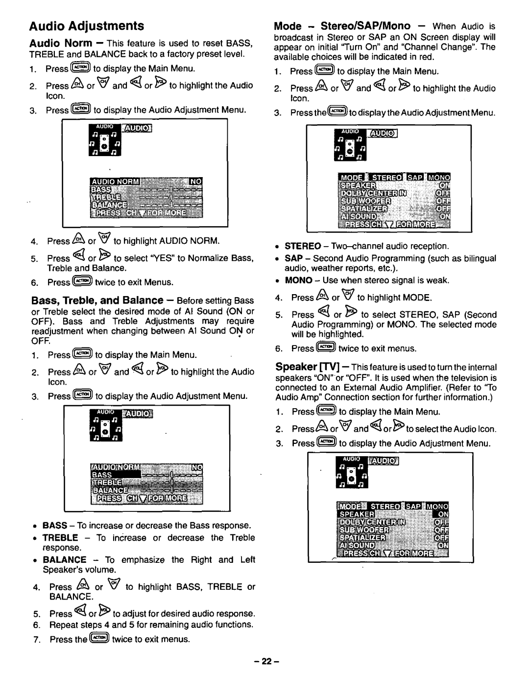 Panasonic CT-36XF54, CT-31XF44 manual 