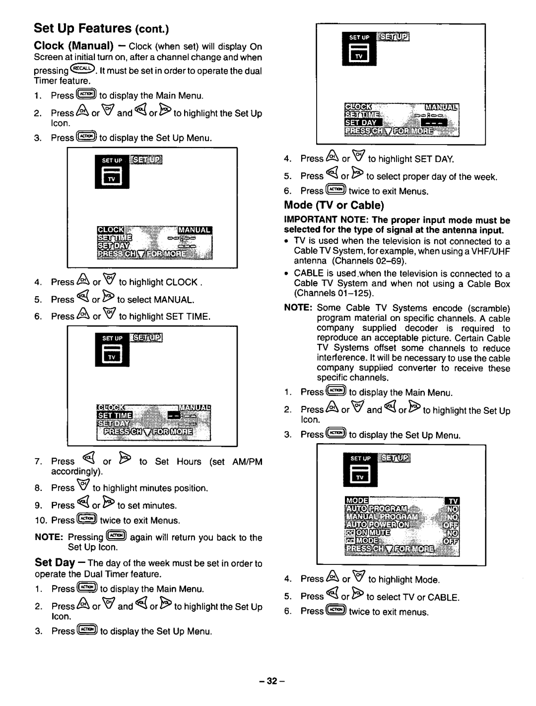 Panasonic CT-36XF54, CT-31XF44 manual 