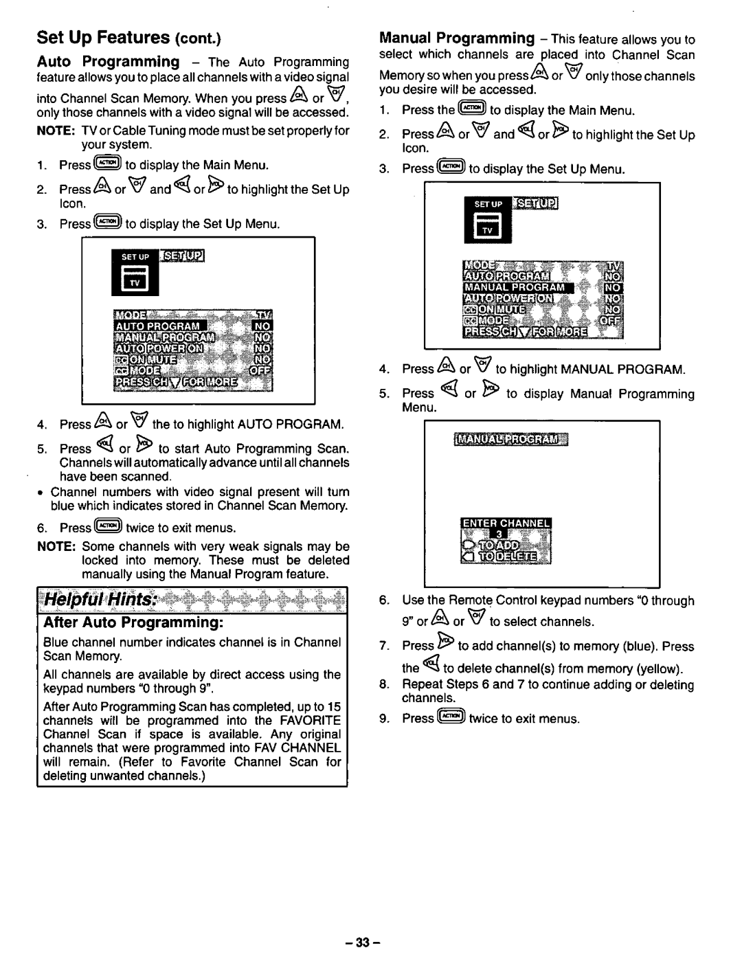 Panasonic CT-31XF44, CT-36XF54 manual 