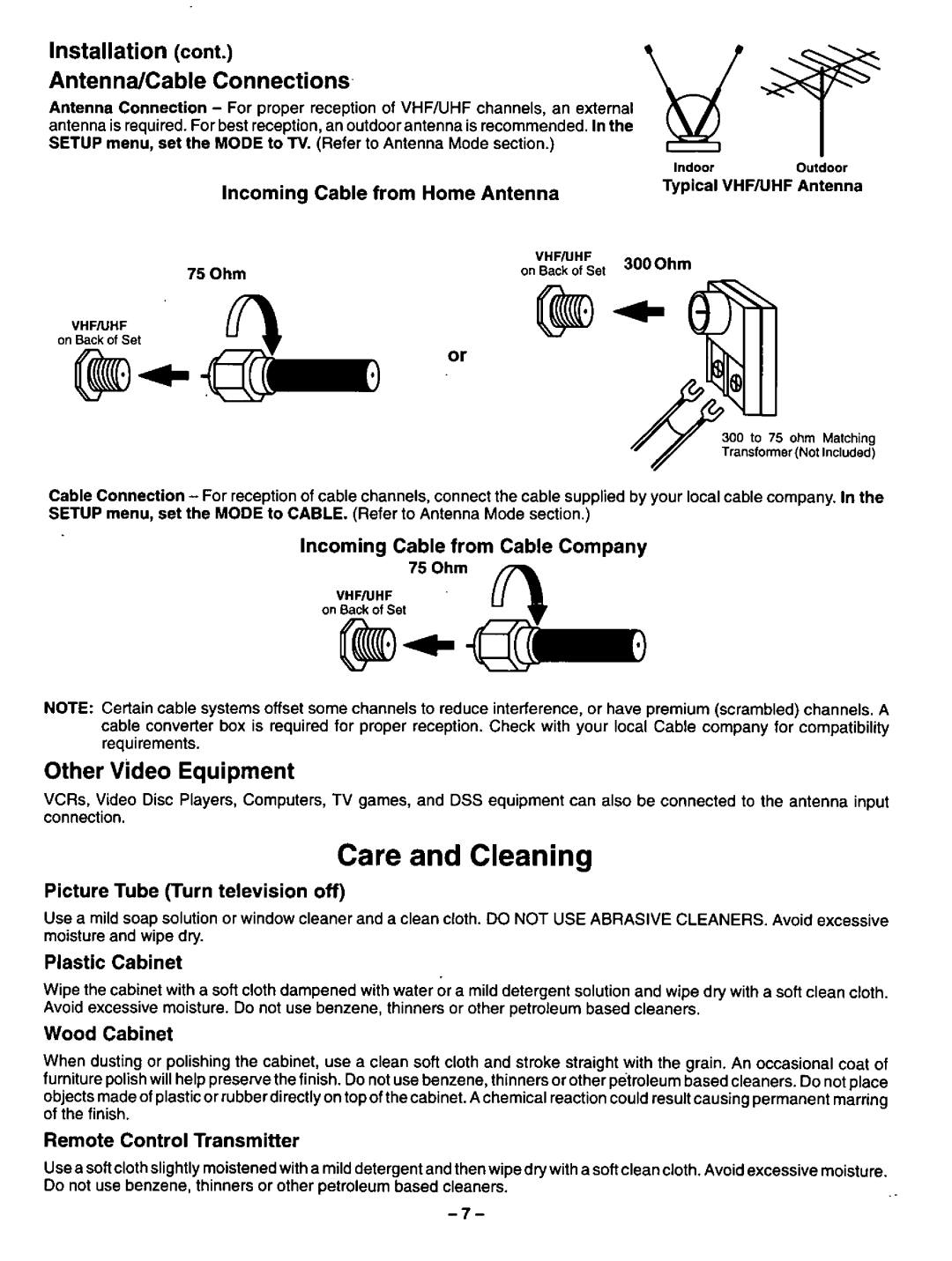 Panasonic CT-31XF44, CT-36XF54 manual 