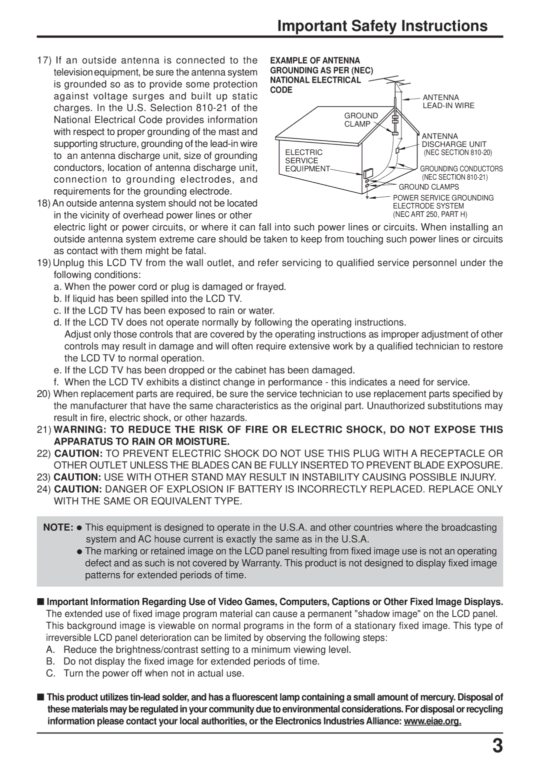 Panasonic CT-L2000, CT-L1400 manual 