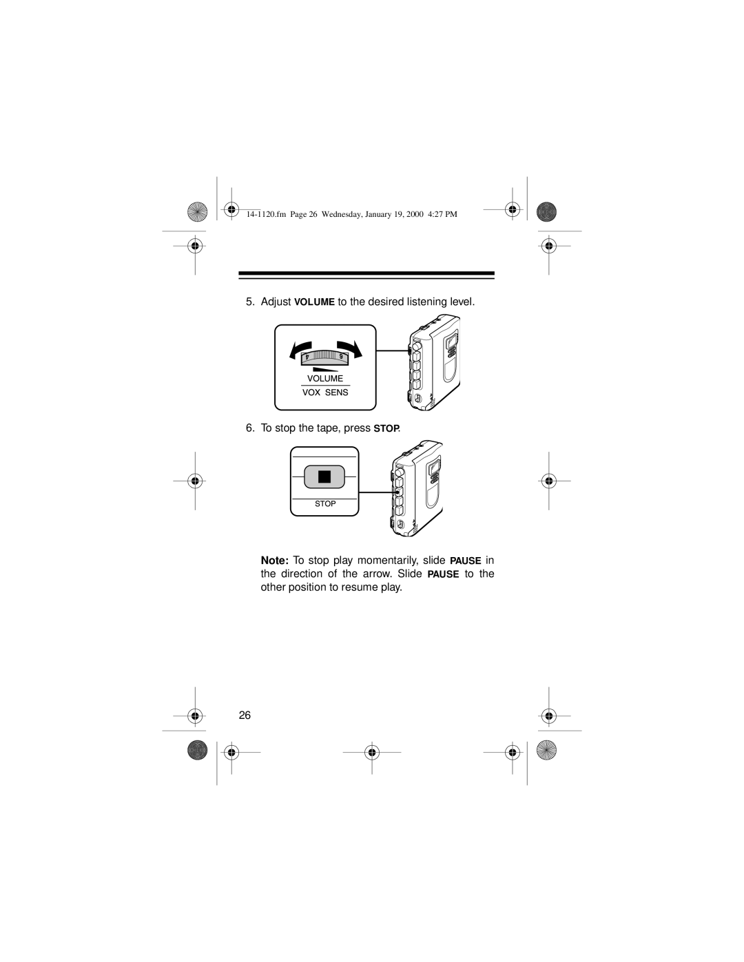 Panasonic CTR-114 owner manual Fm Page 26 Wednesday, January 19, 2000 427 PM 