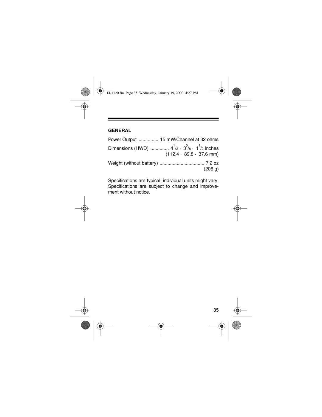 Panasonic CTR-114 owner manual General 