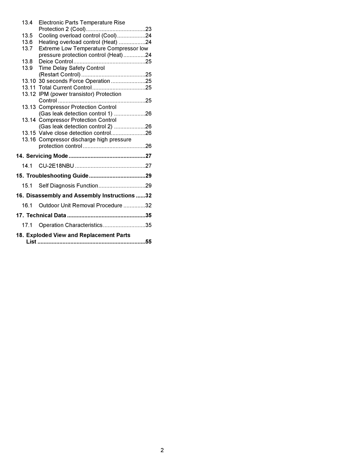 Panasonic CU-2E18NBU service manual Disassembly and Assembly Instructions 