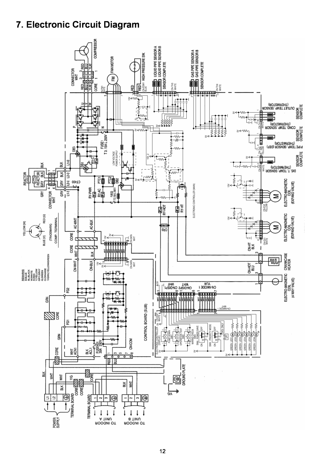Panasonic CU-2E18NBU service manual Electronic Circuit Diagram 