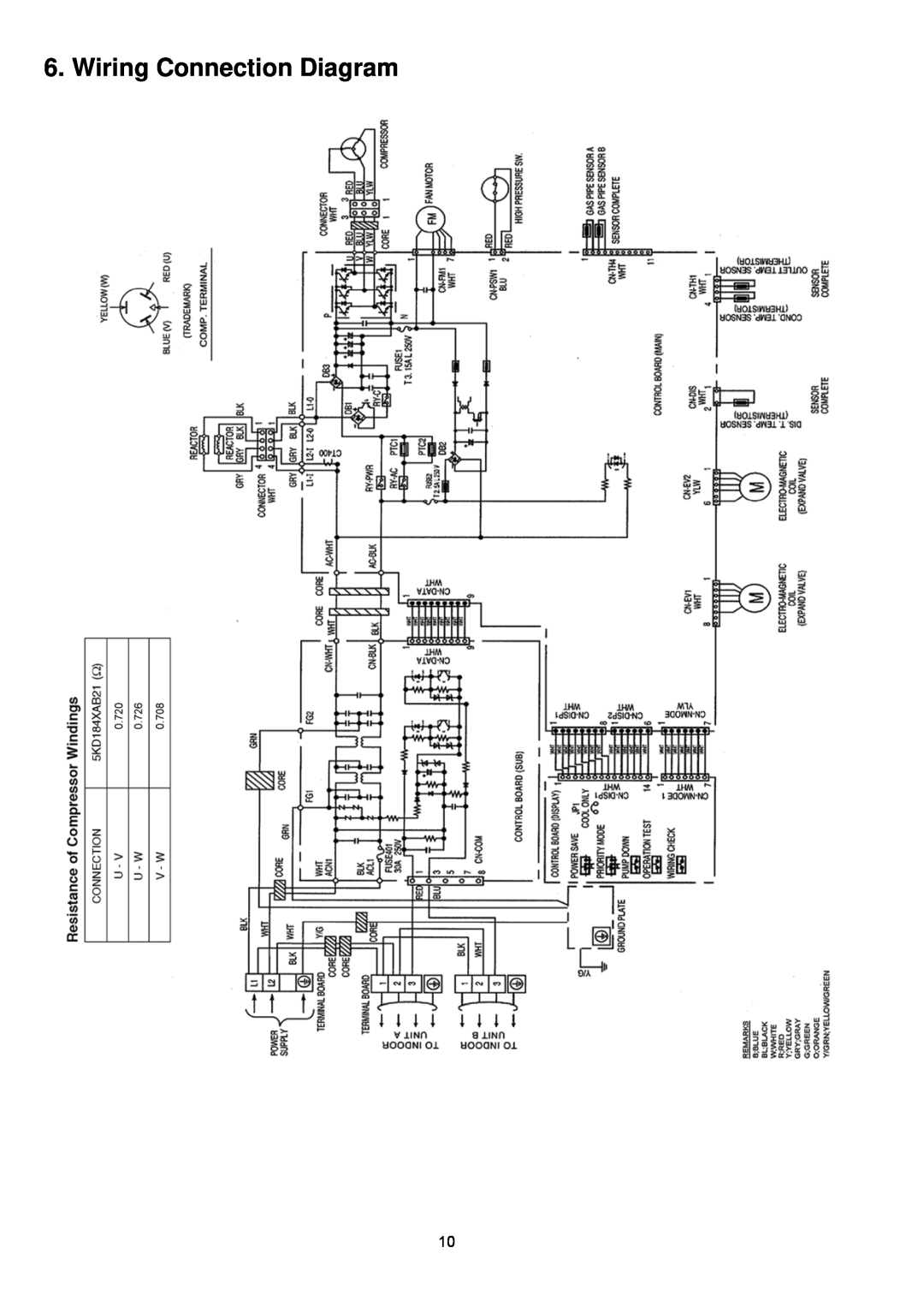 Panasonic CU-2S18NBU-1 service manual Wiring Connection Diagram 
