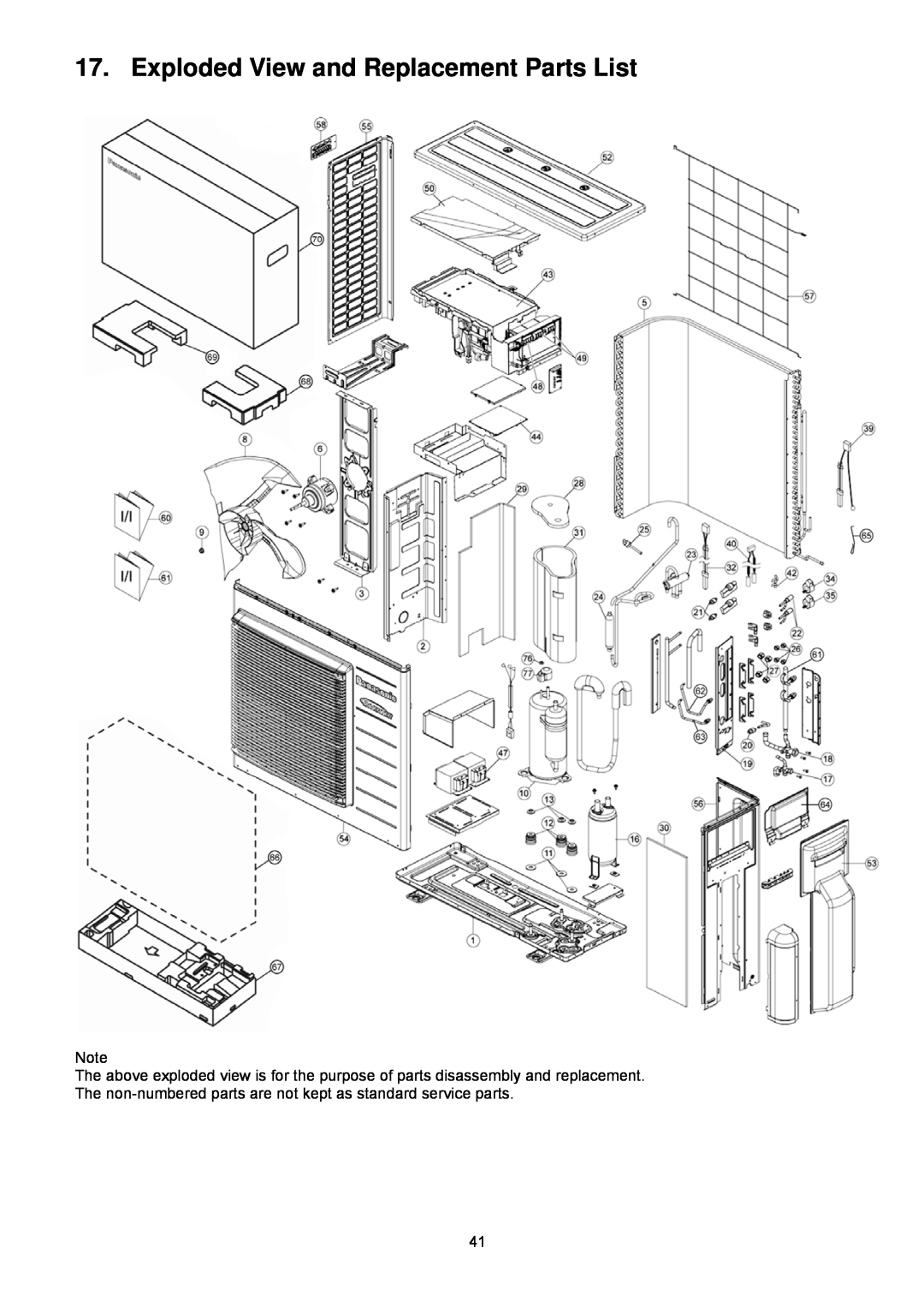 Panasonic CU-2S18NBU-1 service manual Exploded View and Replacement Parts List 