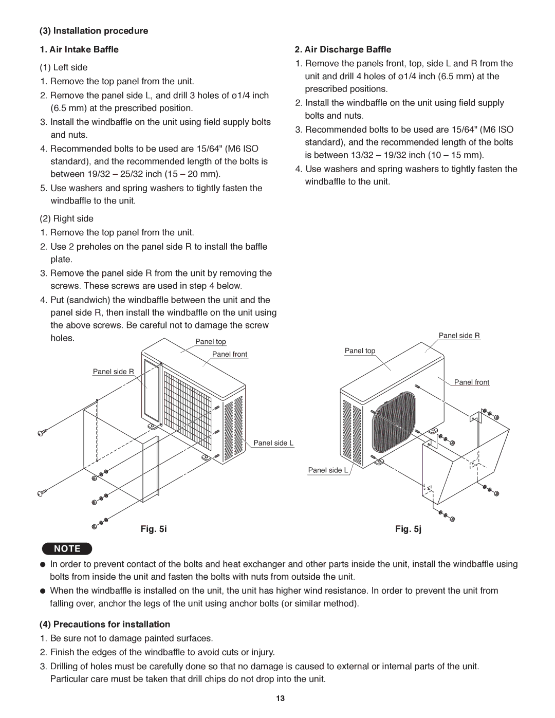 Panasonic CU-4KE24NBU, CU-4KE31NBU, CU-3KE19NBU service manual Precautions for installation 