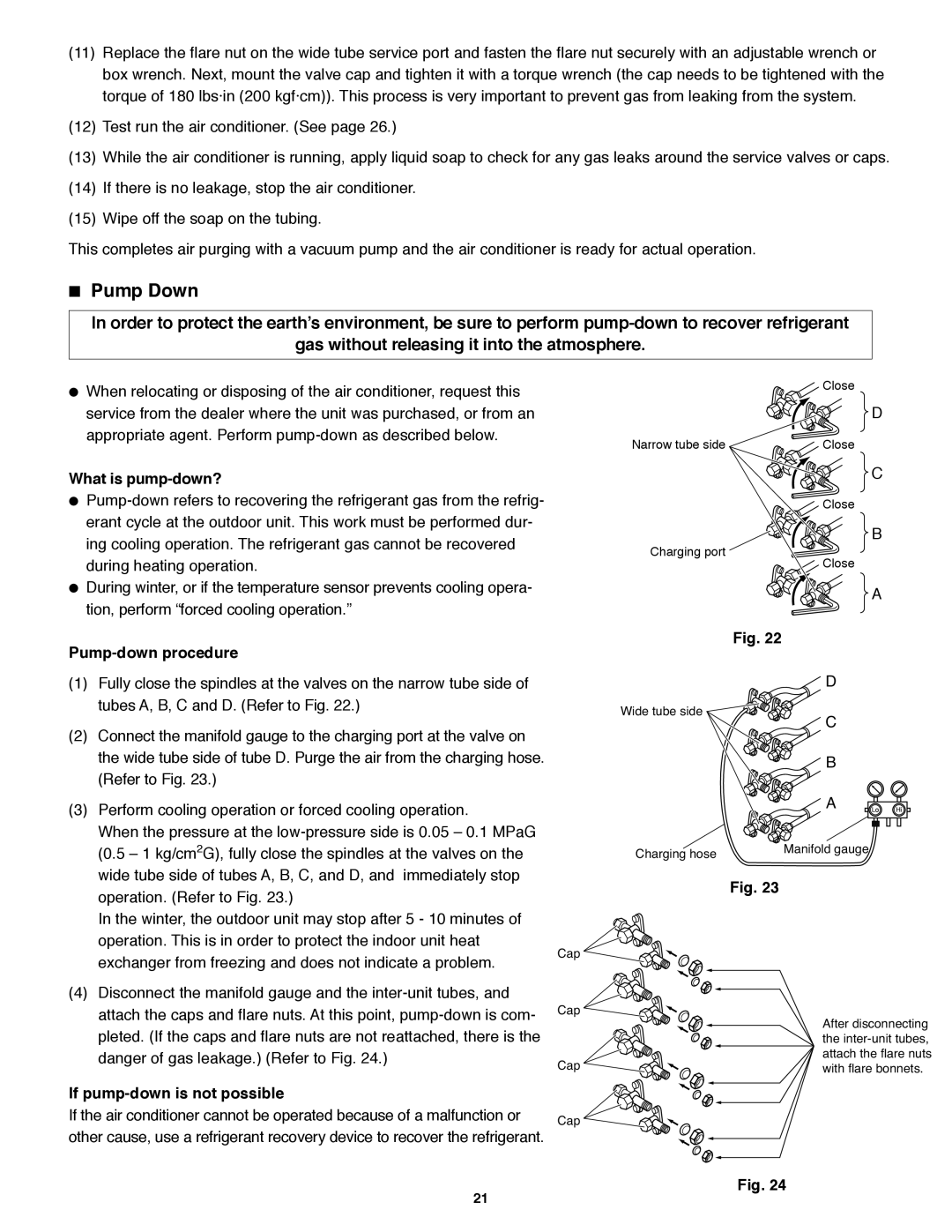 Panasonic CU-4KS31NBU service manual  Pump Down, What is pump-down?, Pump-down procedure, If pump-down is not possible 