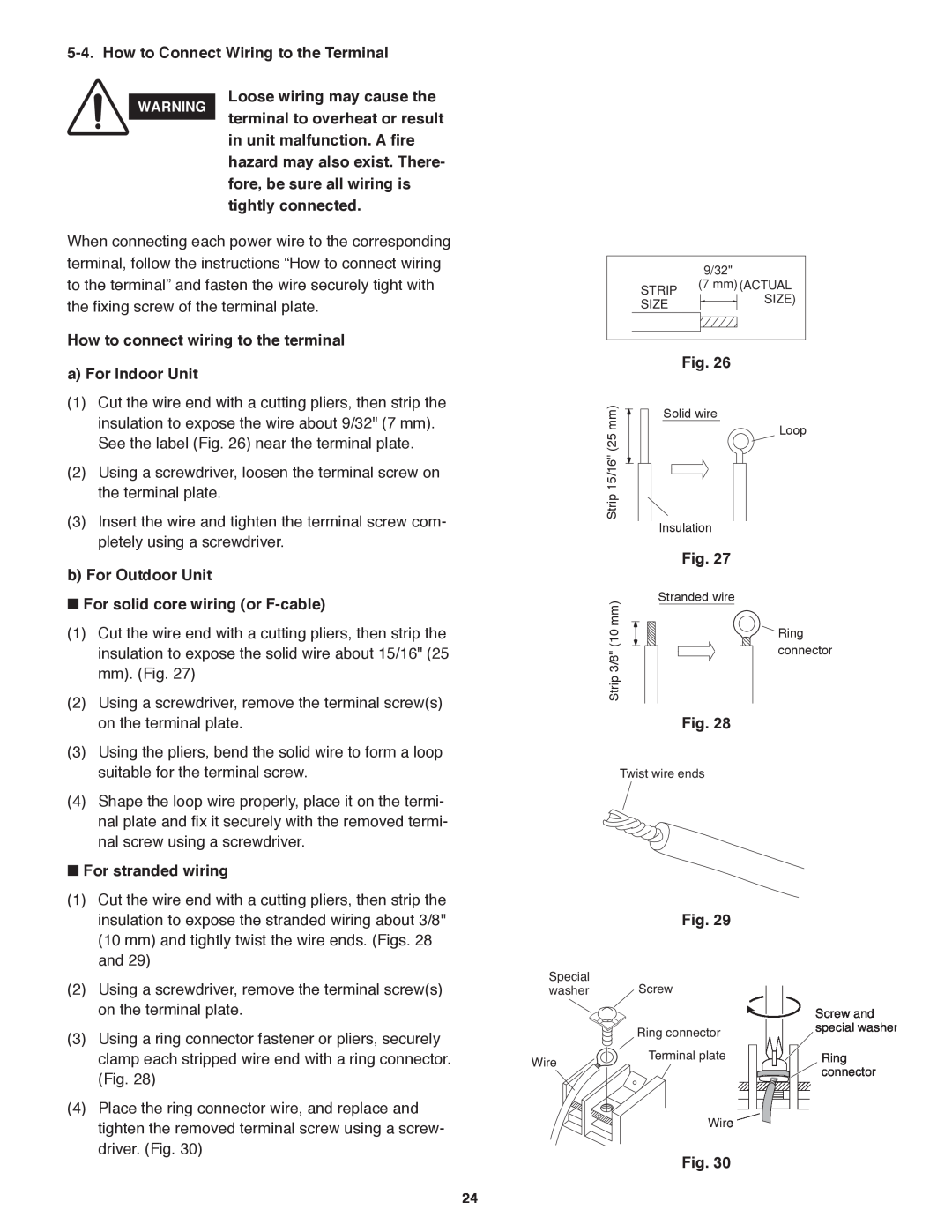 Panasonic CU-4KS31NBU service manual How to Connect Wiring to the Terminal 