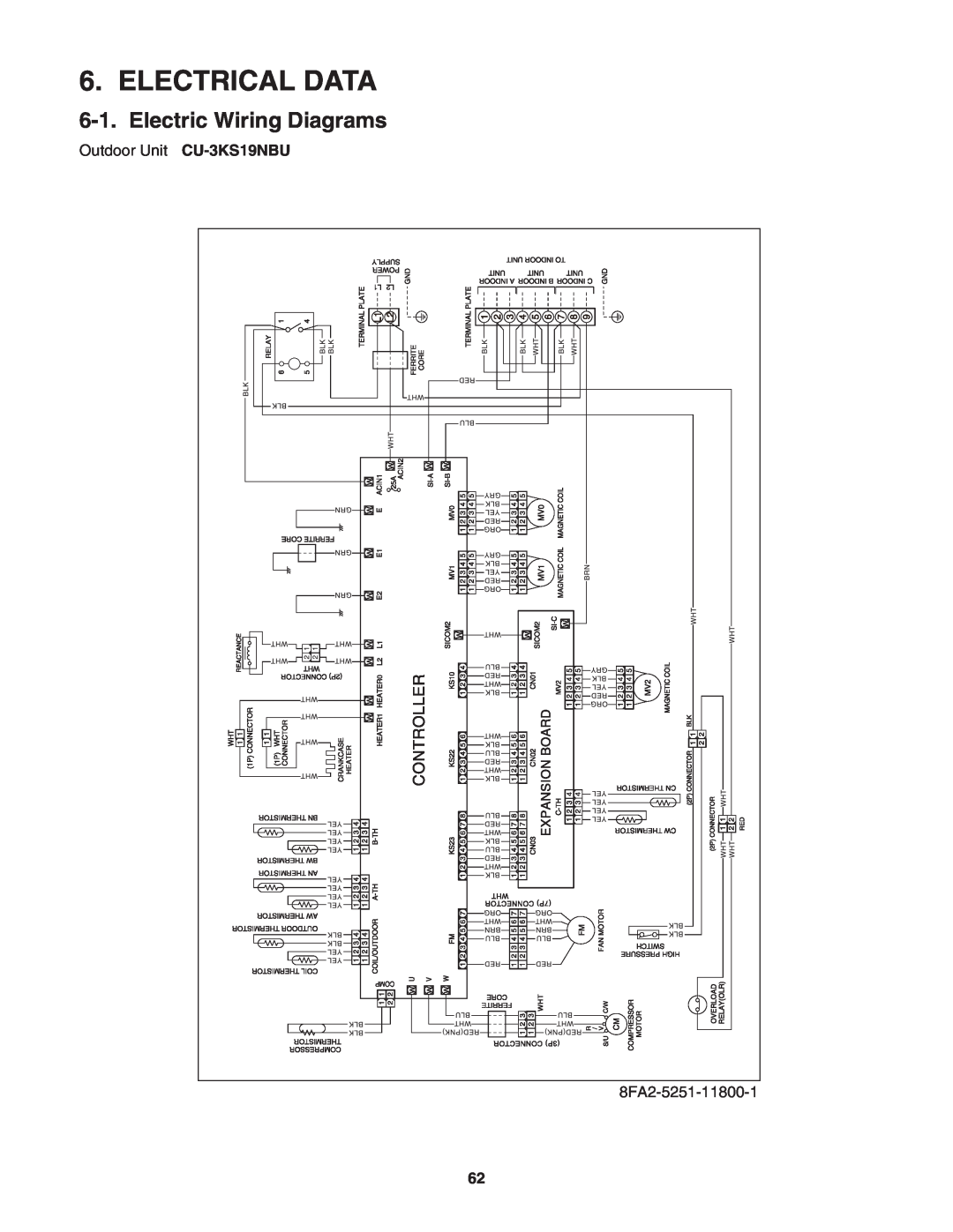 Panasonic CU-4KS31NBU service manual Electrical Data, Electric Wiring Diagrams 