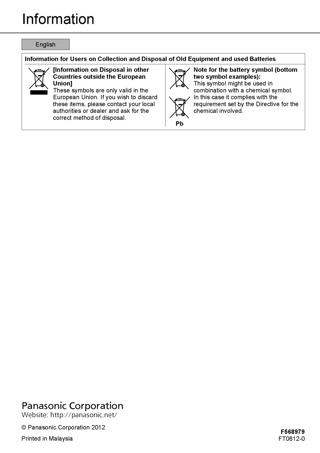 Panasonic CU-C12PKF-3, CU-C18PKF-3, CU-C24PKF-3, CS-C24PKF-3, CS-C18PKF-3, CS-C12PKF-3 installation instructions Information 