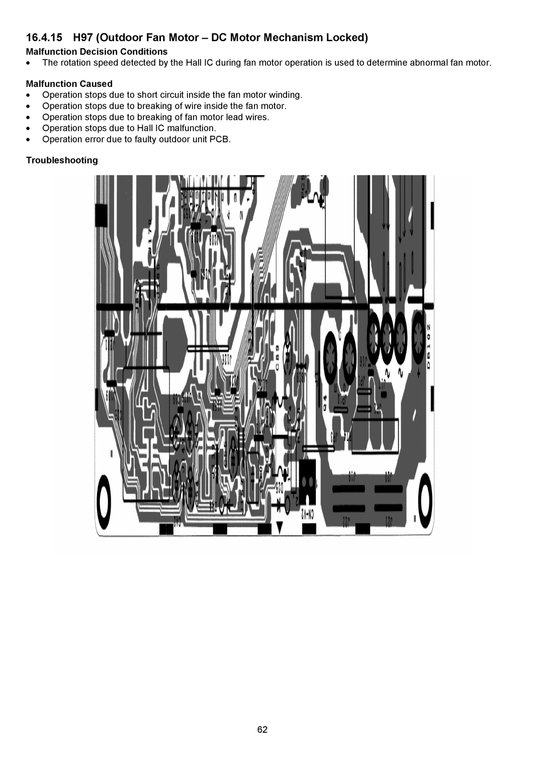 Panasonic CS-E9NKUAW, CU-E12NKUA, CU-E9NKUA, CS-E12NKUAW 16.4.15 H97 Outdoor Fan Motor DC Motor Mechanism Locked 