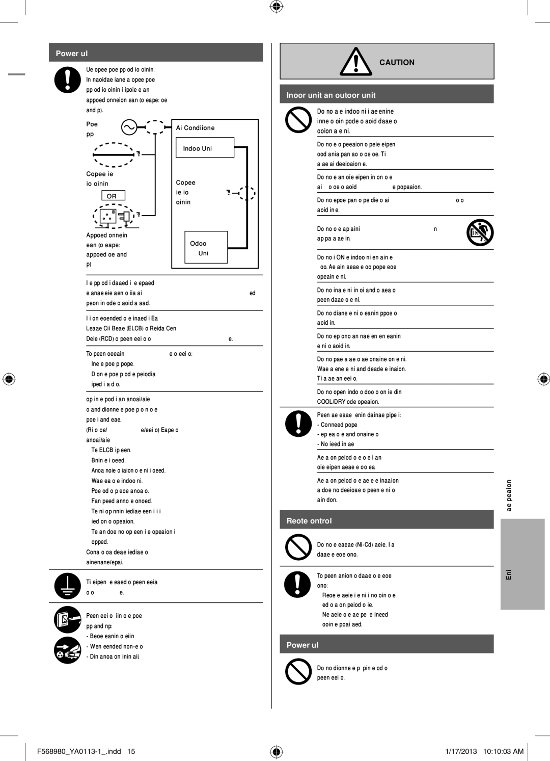 Panasonic CS-K18PKF, CU-K18PKF, CU-K24PKF, CS-K24PKF installation instructions Safety, Power Supply 