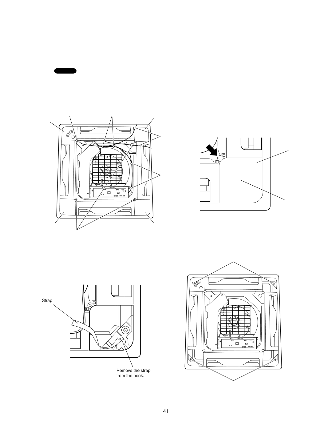 Panasonic CU-KE18NKU, CU-KE12NK1, CS-KE18NB4UW, CS-KE12NB41, CZ-18BT1U service manual Remove the ceiling panel 