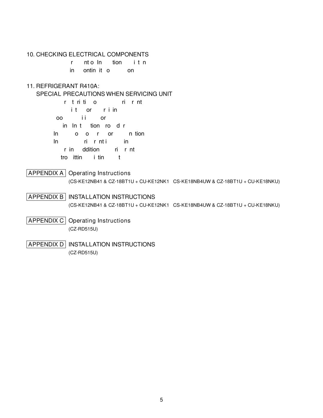 Panasonic CU-KE18NKU, CS-KE18NB4UW service manual CS-KE12NB41 & CZ-18BT1U + CU-KE12NK1, CZ-RD515U 