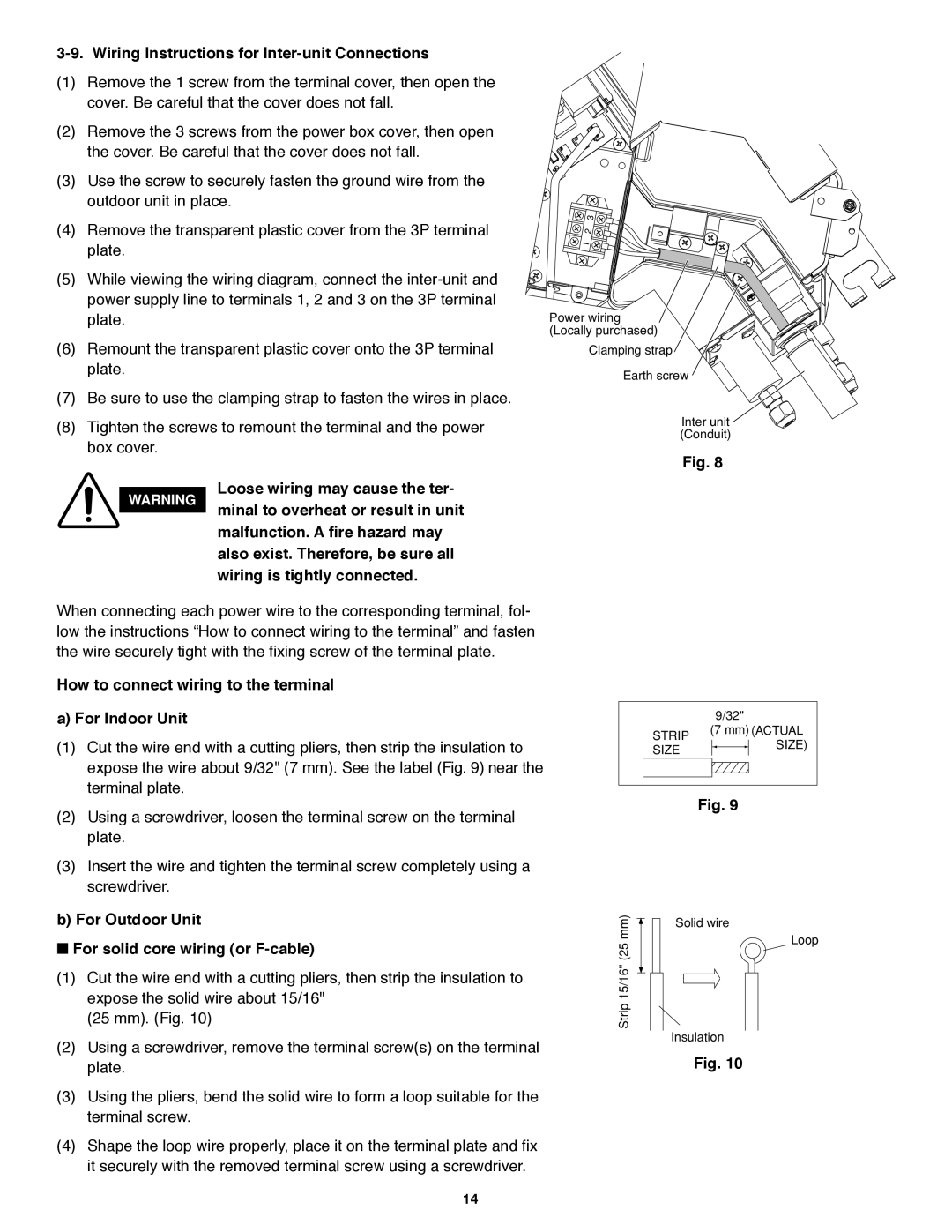 Panasonic CZ-18BT1U Wiring Instructions for Inter-unit Connections, How to connect wiring to the terminal For Indoor Unit 