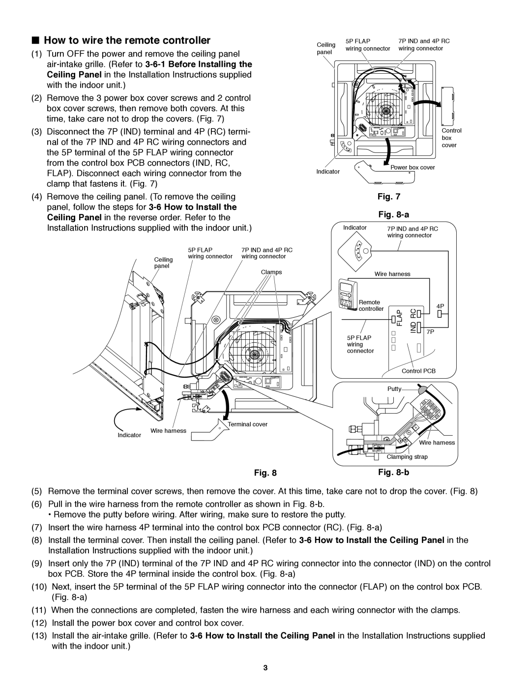 Panasonic CZ-18BT1U, CU-KE12NK1, CU-KE18NKU, CS-KE18NB4UW, CS-KE12NB41 service manual How to wire the remote controller 