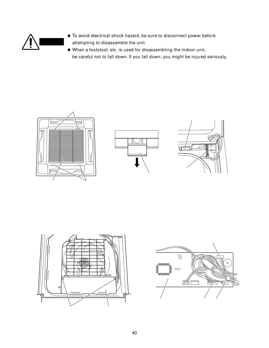 Panasonic CU-KE12NK1 Disassembly Procedure, Remove the air intake grill, Disconnect the connectors in the control box 