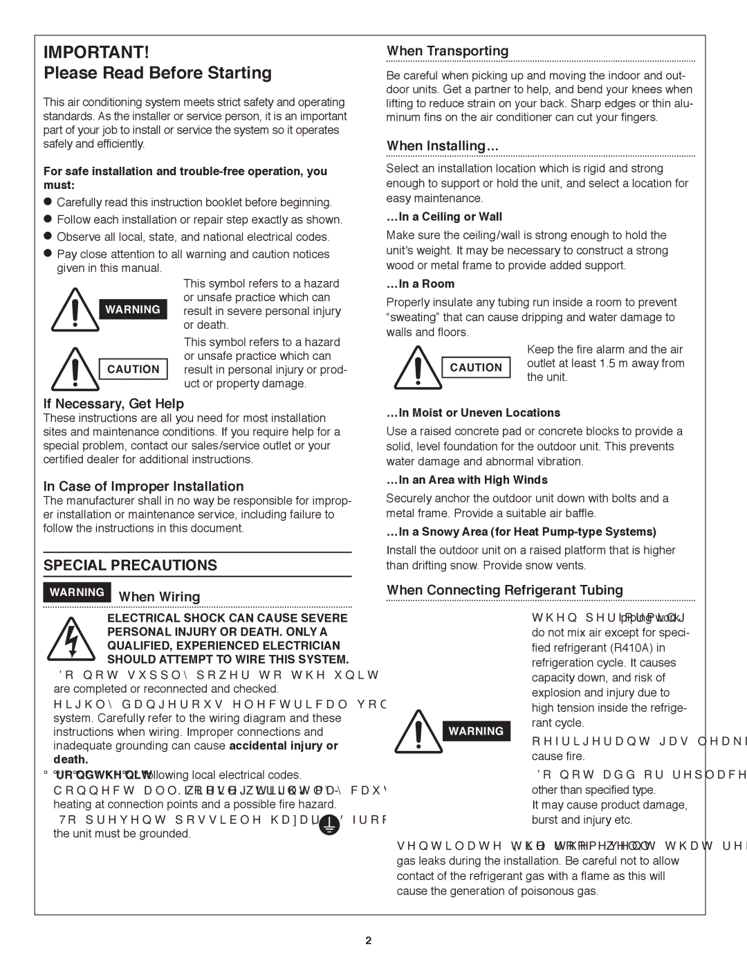 Panasonic CS-KE36NKU, CU-KE36NKU, CU-KE30NKU, CS-KE30NKU service manual Please Read Before Starting 