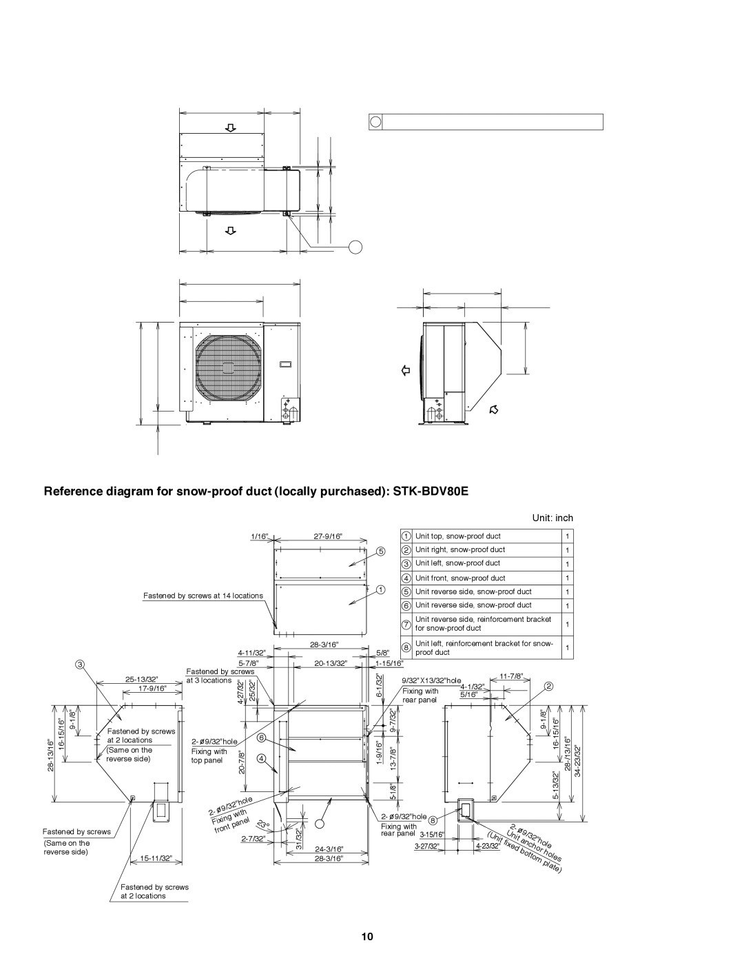 Panasonic CS-KE36NKU, CU-KE36NKU, CU-KE30NKU, CS-KE30NKU service manual 27-5/8 11-5/8 Air Intake 25/32 13/32 13-3/8 14-31/32 