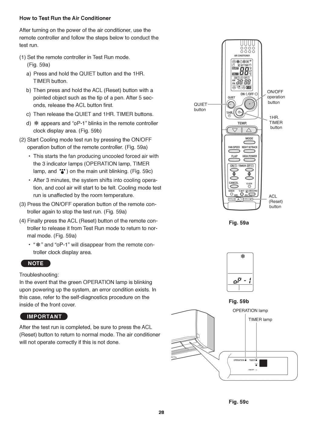 Panasonic CU-KE36NKU, CU-KE30NKU, CS-KE36NKU, CS-KE30NKU service manual How to Test Run the Air Conditioner, a b 