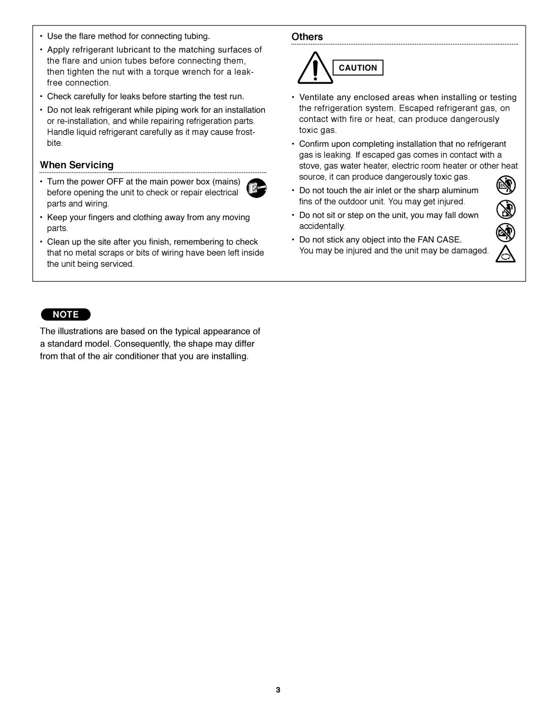 Panasonic CS-KS18NKU, CU-KS18NKU service manual Fins of the outdoor unit. You may get injured, Accidentally 