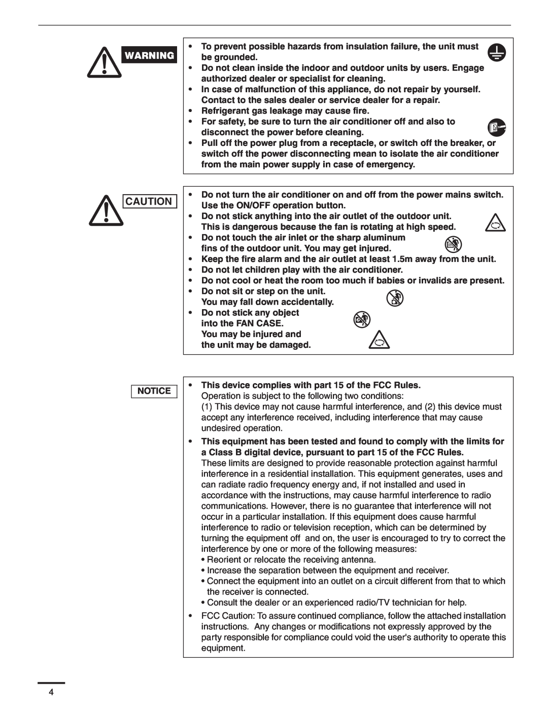Panasonic CU-KS18NKU, CS-KS18NKU service manual •Refrigerant gas leakage may cause fire 