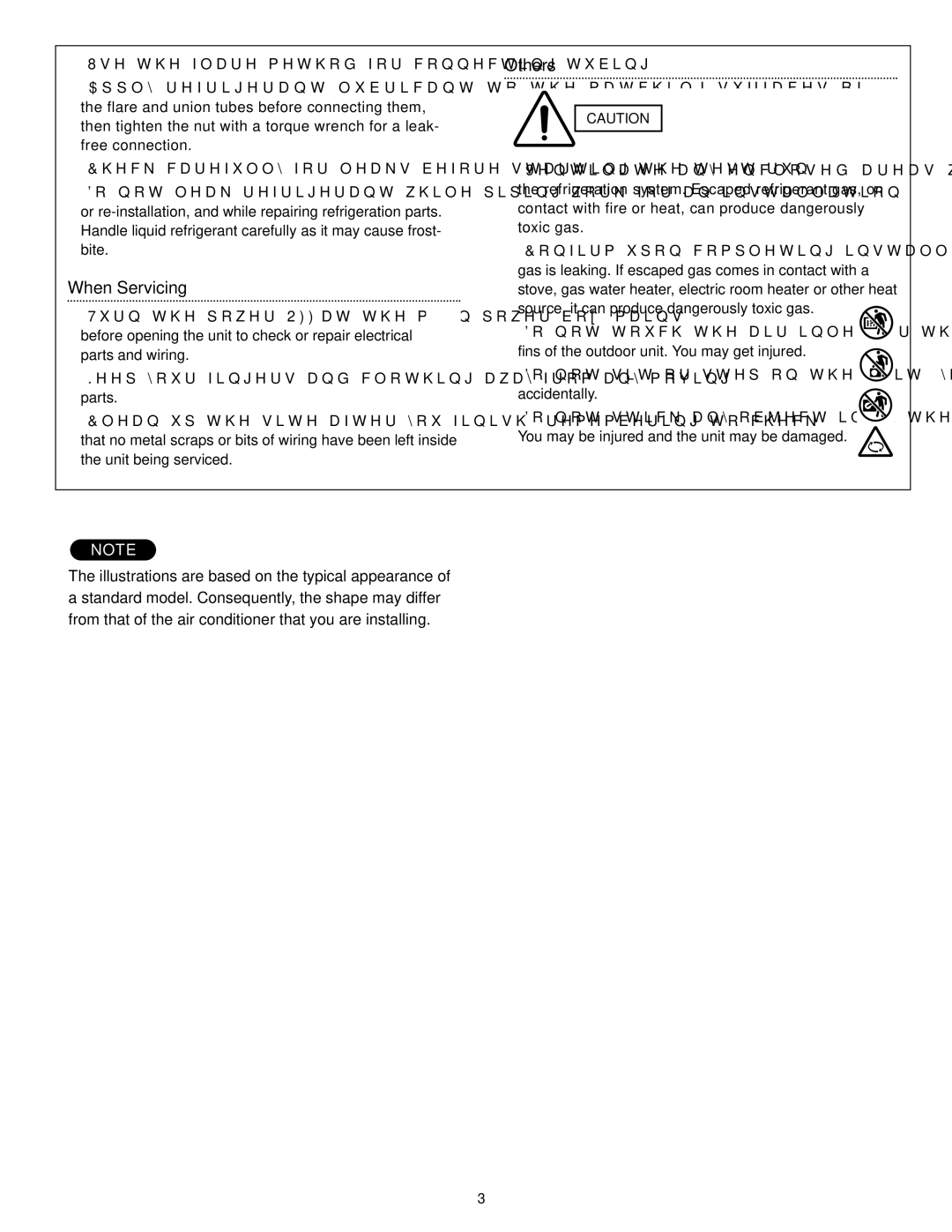 Panasonic CS-KS18B4UW & CZ-18BT1U, CU-KS18NKUA, CU-KS12NK1A Fins of the outdoor unit. You may get injured, Accidentally 