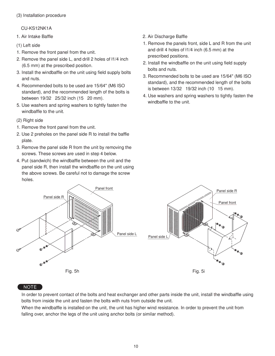 Panasonic CS-KS12NB41 & CZ-18BT1U, CU-KS18NKUA, CU-KS12NK1A service manual Installation procedure, Air Intake Baffle 