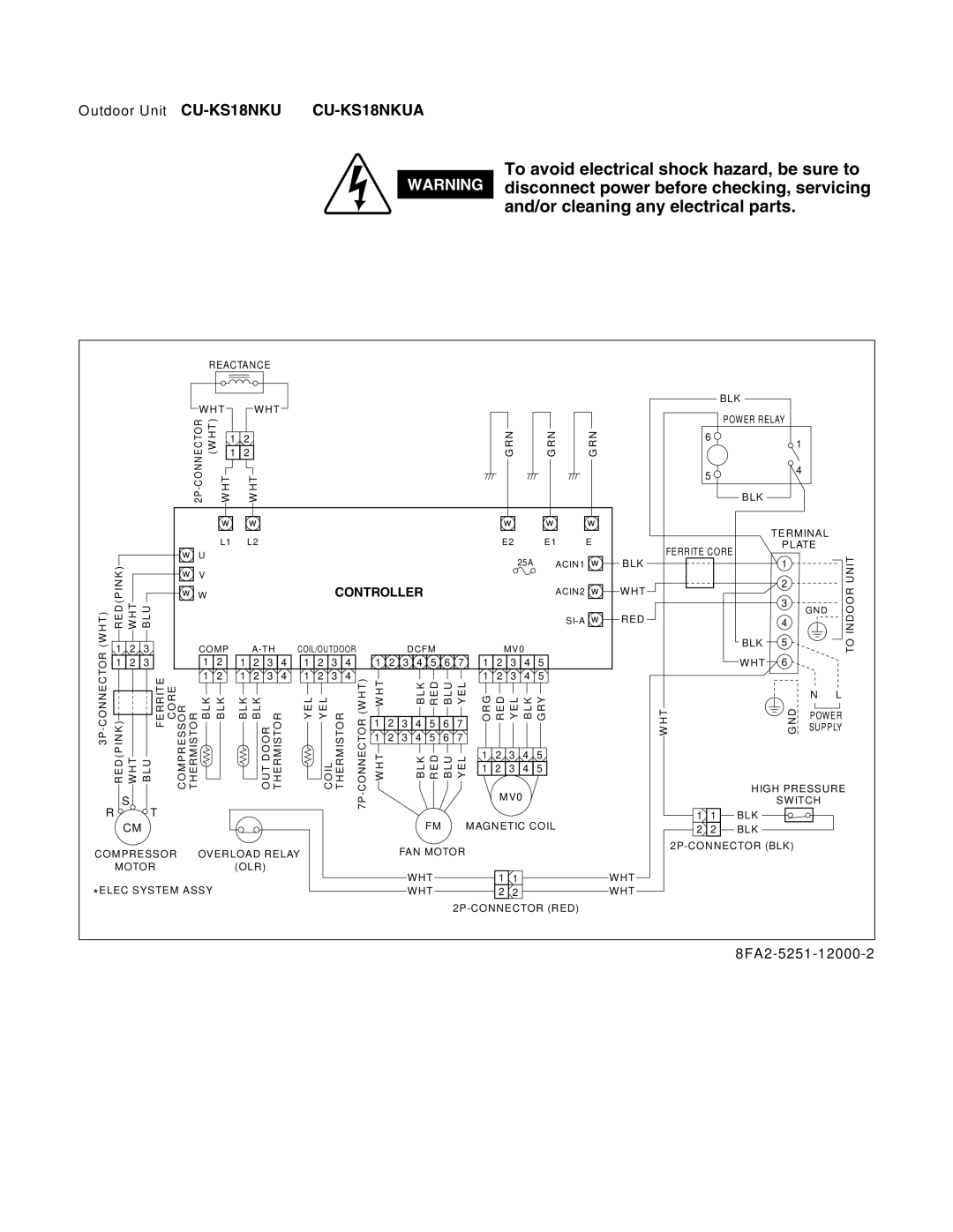 Panasonic CS-KS24NKU, CU-KS24NKUA service manual Outdoor Unit CU-KS18NKU CU-KS18NKUA, Blk 